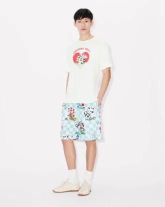 Pantalones cortos elásticos «Kenzo Cartoon» de algodón seersucker