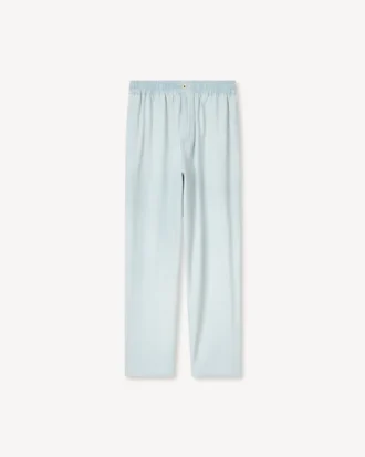 Pantalones de chambray en color piedra decolorado