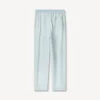 Pantalones de chambray en color piedra decolorado Pantalones de chambray en color piedra decolorado