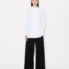 Pantalones de pierna ancha de lana virgen Pantalones de pierna ancha de lana virgen