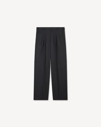 Pantalones de sastrería plisados de lana virgen