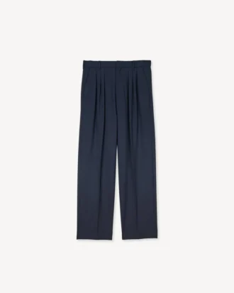 Pantalones de sastrería plisados de lana virgen
