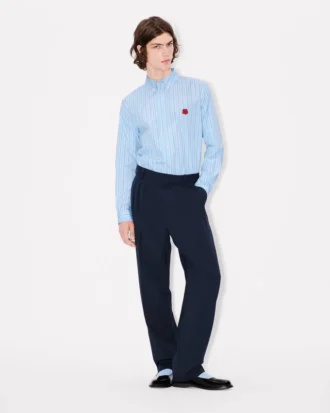 Pantalones de sastrería plisados de lana virgen
