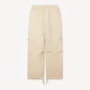 Pantalones elásticos de algodón con diseño en espiga Pantalones elásticos de algodón con diseño en espiga