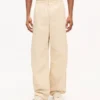 Pantalones elásticos de algodón con diseño en espiga Pantalones elásticos de algodón con diseño en espiga