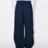 Pantalones elásticos de algodón con diseño en espiga Pantalones elásticos de algodón con diseño en espiga