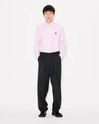 Pantalones entallados plisados «Kenzo Weave» en jacquard de lana
