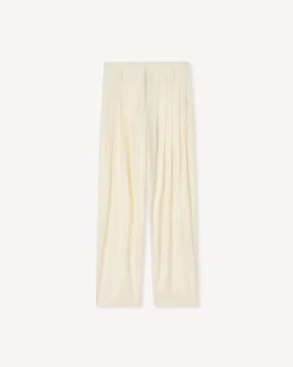 Pantalones plisados de lana virgen