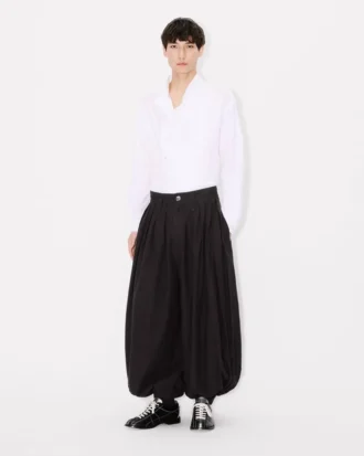 Pantalones plisados tipo globo de algodón y cáñamo