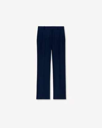 Pantalones rectos de sastrería en lana virgen