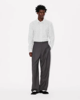 Pantalones rectos entallados «Kenzo Weave» en jacquard de lana