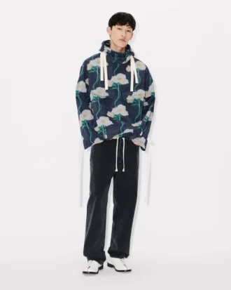 Parka militar «Kenzo Archive Rose» en tafetán técnico