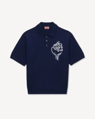 Polo bordado «Kenzo Tulip» de lana y algodón