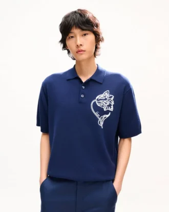 Polo bordado «Kenzo Tulip» de lana y algodón