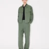 Pantalón chino de algodón con doble pliegue en las rodillas Pantalón chino de algodón con doble pliegue en las rodillas