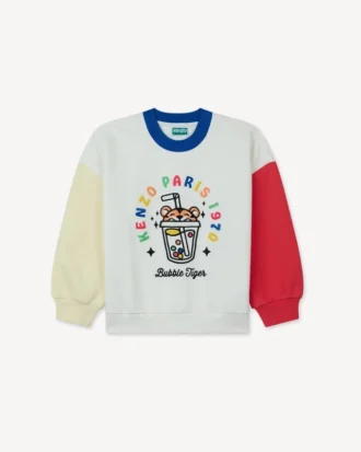 Sudadera bordada «Happy Sweet» en felpa francesa