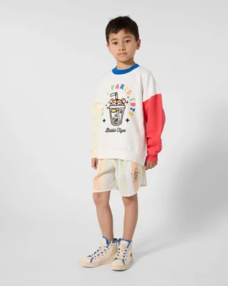 Sudadera bordada «Happy Sweet» en felpa francesa
