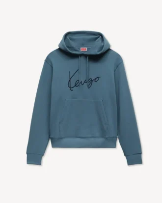 Sudadera con capucha bordada «Kenzo Signature» en algodón