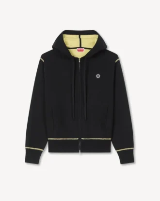 Sudadera con capucha y cremallera «Boke Flower 2.0» en mezcla de lana y algodón