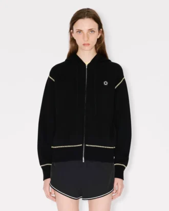 Sudadera con capucha y cremallera «Boke Flower 2.0» en mezcla de lana y algodón