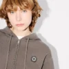 Sudadera con capucha y cremallera bordada «Boke Flower 2.0» en algodón y lana Sudadera con capucha y cremallera bordada «Boke Flower 2.0» en algodón y lana