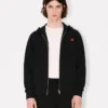 Sudadera con capucha y cremallera bordada con «Boke Flower» en algodón