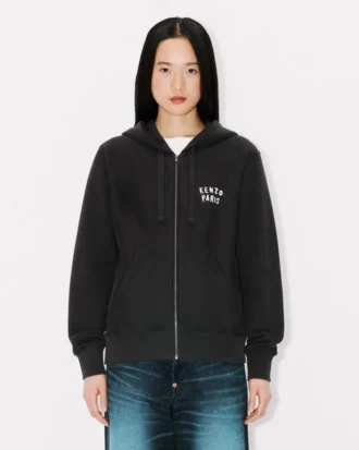 Sudadera con capucha y cremallera bordada «Kenzo Boke Heart» en algodón