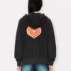 Sudadera con capucha y cremallera bordada «Kenzo Boke Heart» en algodón Sudadera con capucha y cremallera bordada «Kenzo Boke Heart» en algodón