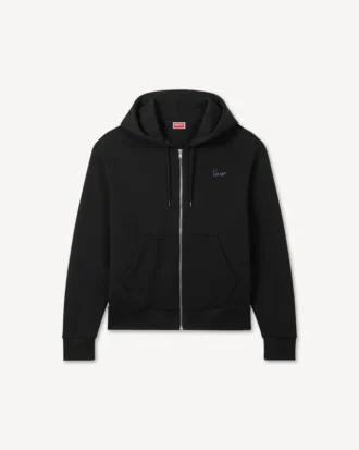 Sudadera con capucha y cremallera bordada «Kenzo Signature» en algodón