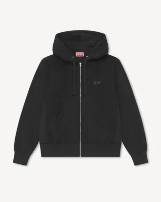 Sudadera con capucha y cremallera bordada «Kenzo Signature» en algodón