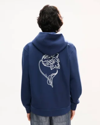 Sudadera con capucha y cremallera bordada «Kenzo Tulip» de algodón