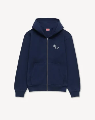 Sudadera con capucha y cremallera bordada «Kenzo Tulip» de algodón
