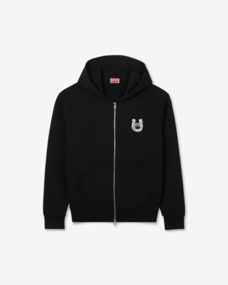 Sudadera con capucha y cremallera bordada «Lunar New Year» de algodón
