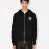 Sudadera con capucha y cremallera bordada «Lunar New Year» de algodón Sudadera con capucha y cremallera bordada «Lunar New Year» de algodón