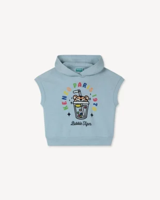 Sudadera sin mangas con capucha «Happy Sweet» en felpa francesa