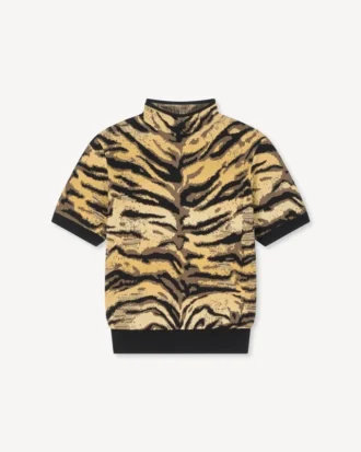 Top de cuello alto «Kenzo Tiger» en mezcla de algodón y lana