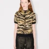 Top de cuello alto «Kenzo Tiger» en mezcla de algodón y lana Top de cuello alto «Kenzo Tiger» en mezcla de algodón y lana