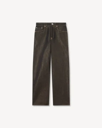 Vaqueros boyfriend de cintura baja en denim japonés con lurex