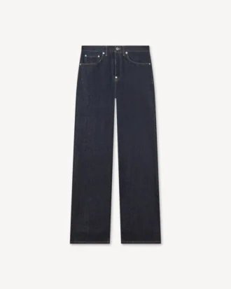 Vaqueros de corte ancho con vuelta en denim japonés