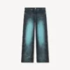 Vaqueros de corte ancho con vuelta en denim japonés Vaqueros de corte ancho con vuelta en denim japonés