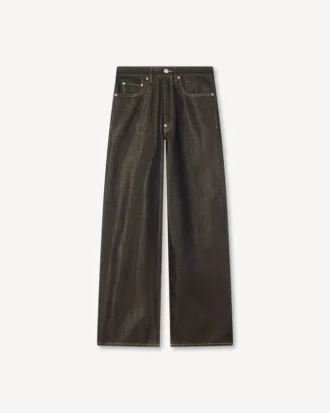 Vaqueros de corte ancho con vuelta en denim japonés