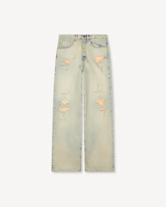 Vaqueros de corte ancho con vuelta en denim japonés