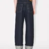 Vaqueros de corte ancho con vuelta en denim japonés Vaqueros de corte ancho con vuelta en denim japonés