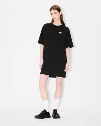 Vestido camiseta oversize bordado «Boke Flower 2.0» de algodón