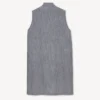 Vestido corto de denim de lino mezclado lavado Vestido corto de denim de lino mezclado lavado