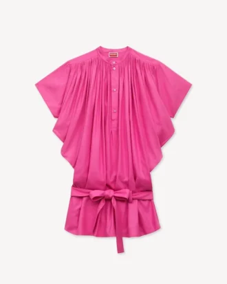 Vestido plisado oversize en seda