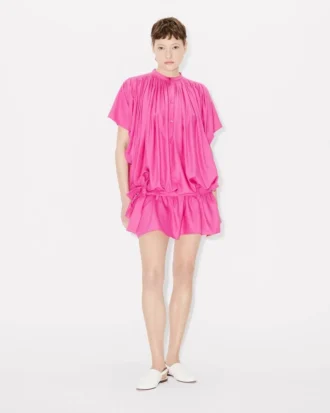 Vestido plisado oversize en seda